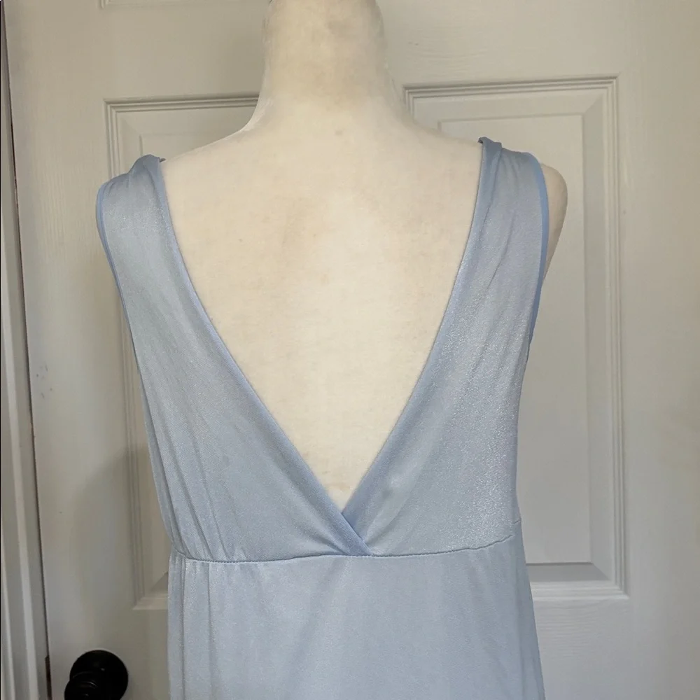 Vintage Union Made Light Blue Nylon Slip Dress - Picture 3 of 5